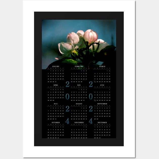 Apple Tree Flower Buds • 2024 Year-at-a-glance Calendar Wall Art by photoclique